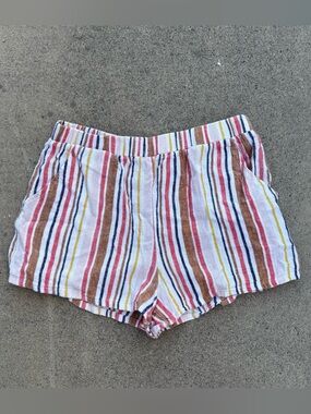 Forever 21 Spring Colors Striped Linen Shorts Size S